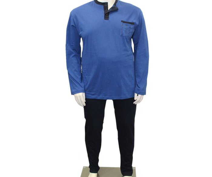 Pižama za močnejše postave 20Nodi Maestrale modra 3xl do 10xl